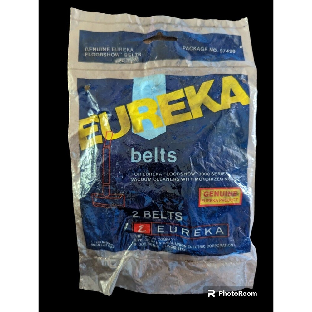 Genuine Eureka Power Mate Vacuum Cleaner Floor Show Belt Black 2/Pack 57428